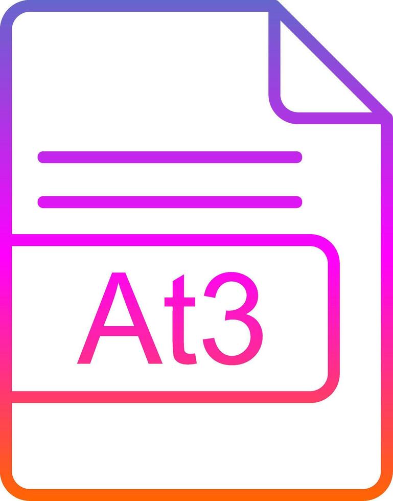 At3 File Format Line Gradient Icon Design vector