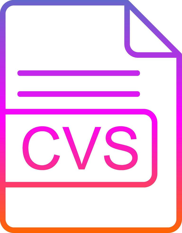 CVS File Format Line Gradient Icon Design vector