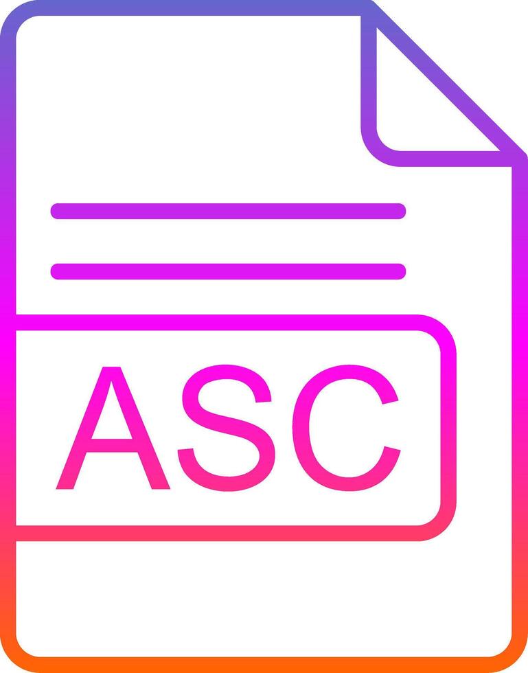 ASC File Format Line Gradient Icon Design vector