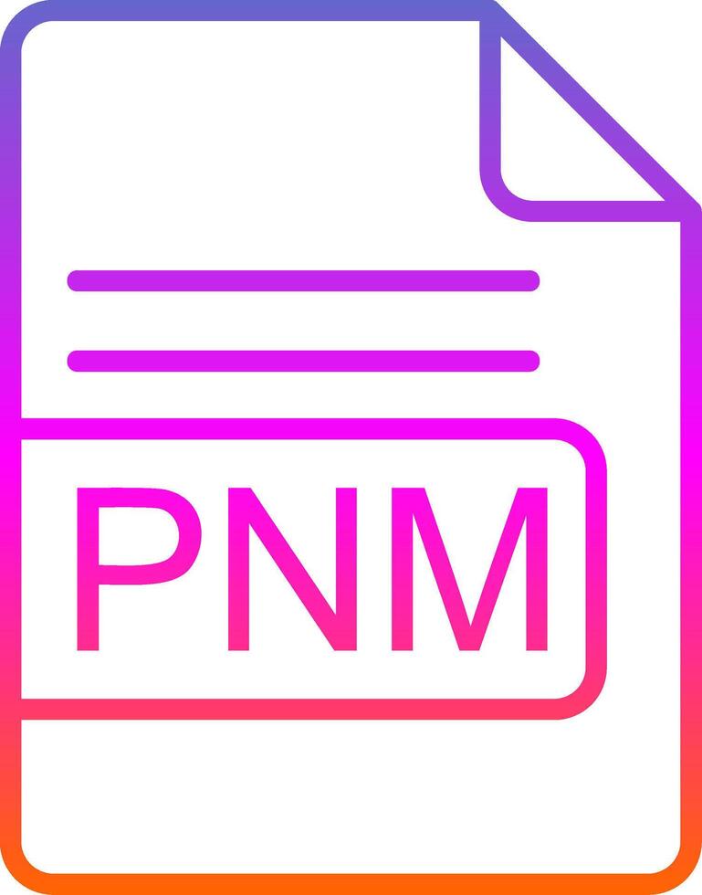 pnm archivo formato línea degradado icono diseño vector