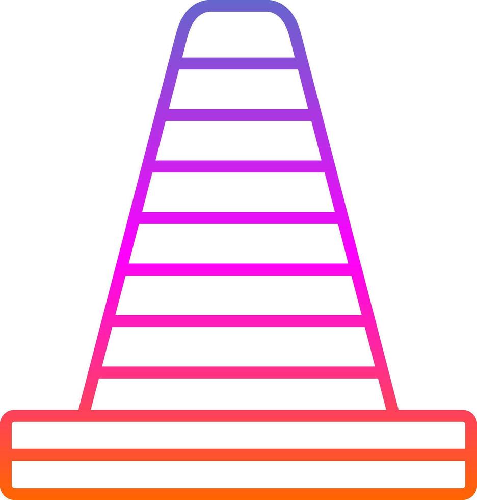 Traffic Cone Line Gradient Icon Design vector