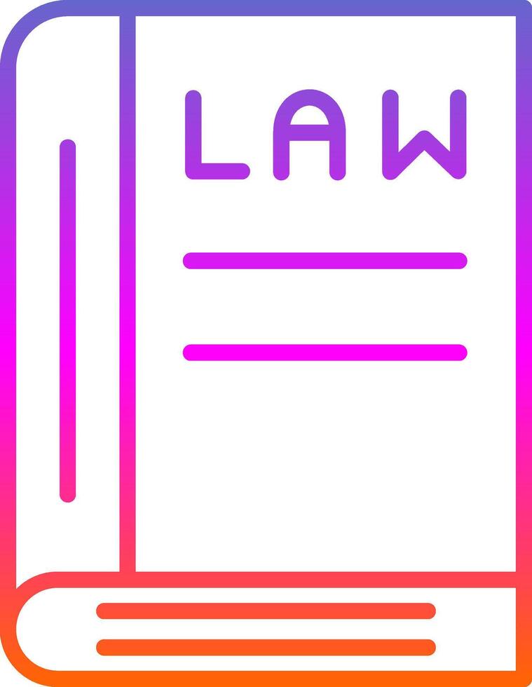 Law Book Line Gradient Icon Design vector