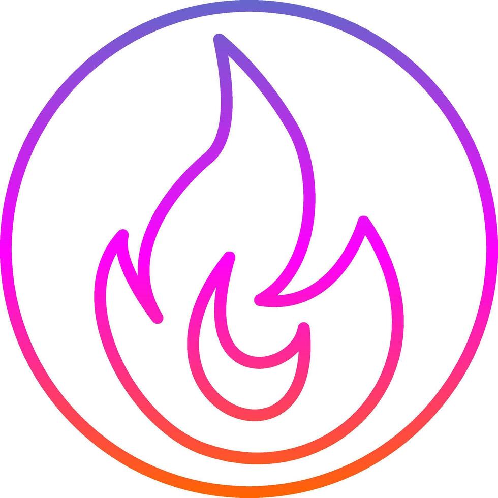 Fire Line Gradient Icon Design vector