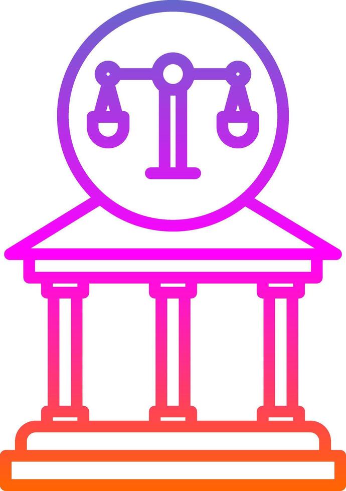 Court Line Gradient Icon Design vector