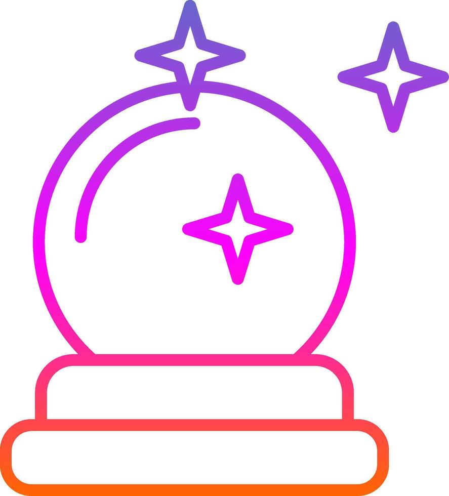 Crystal Ball Line Gradient Icon Design vector