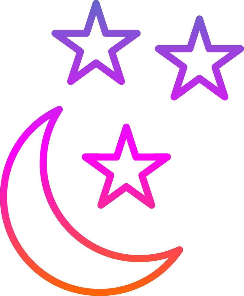 Half Moon Line Gradient Icon Design vector