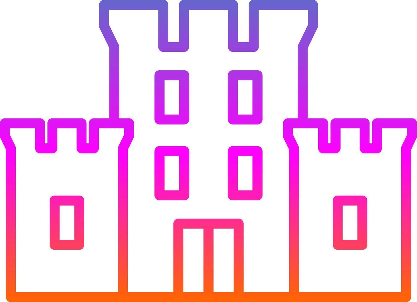 Castle Line Gradient Icon Design vector