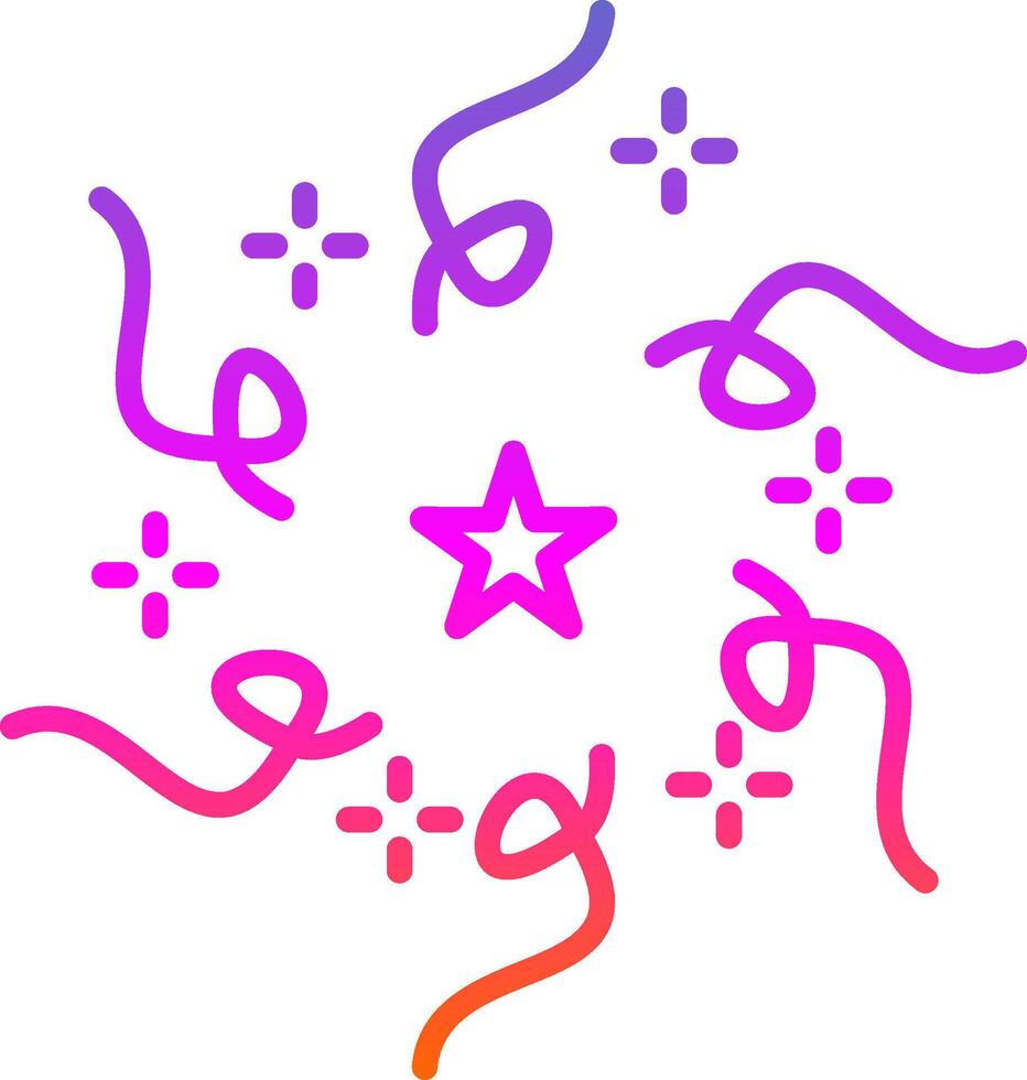 Firework Line Gradient Icon Design vector