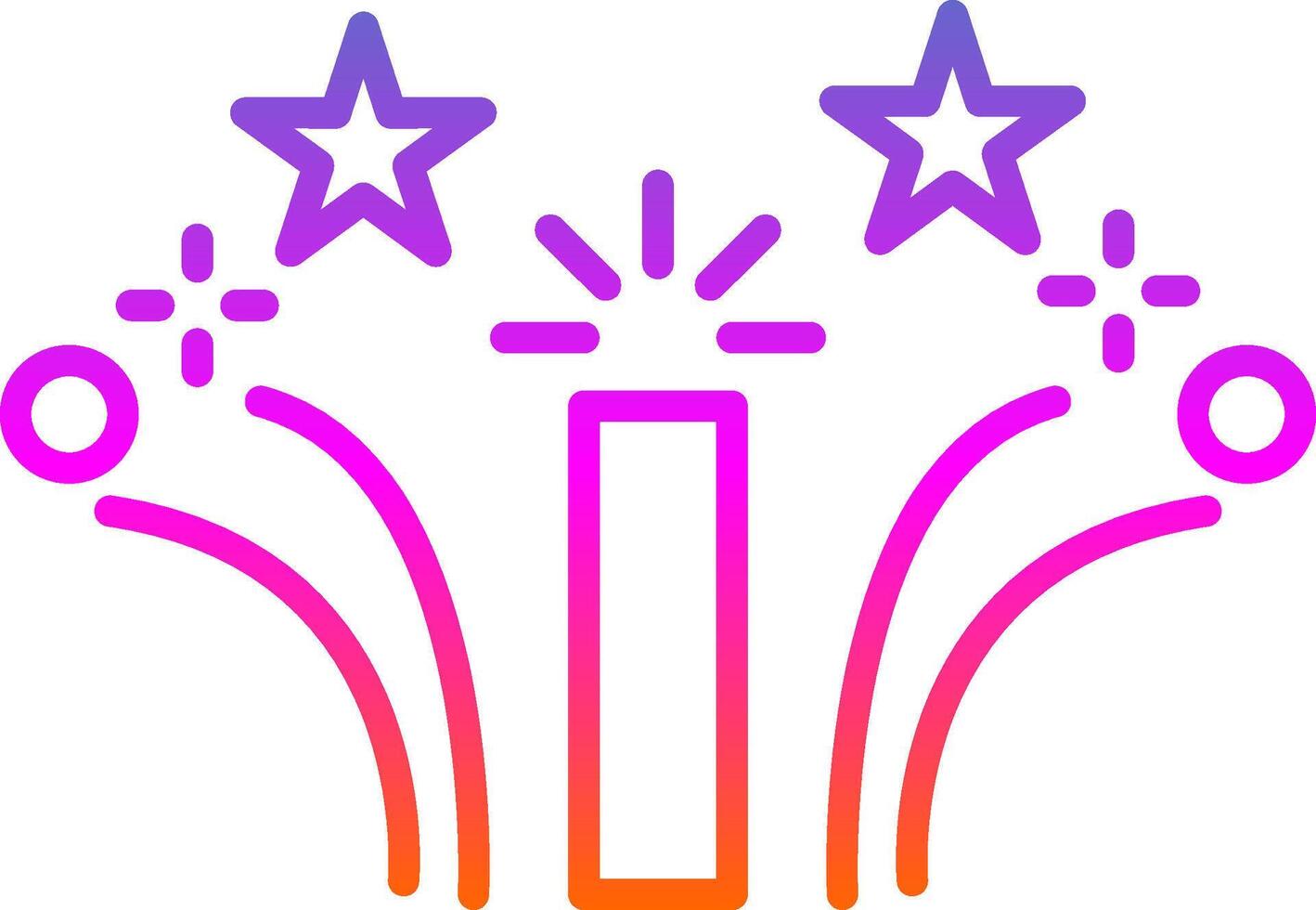 Firework Line Gradient Icon Design vector