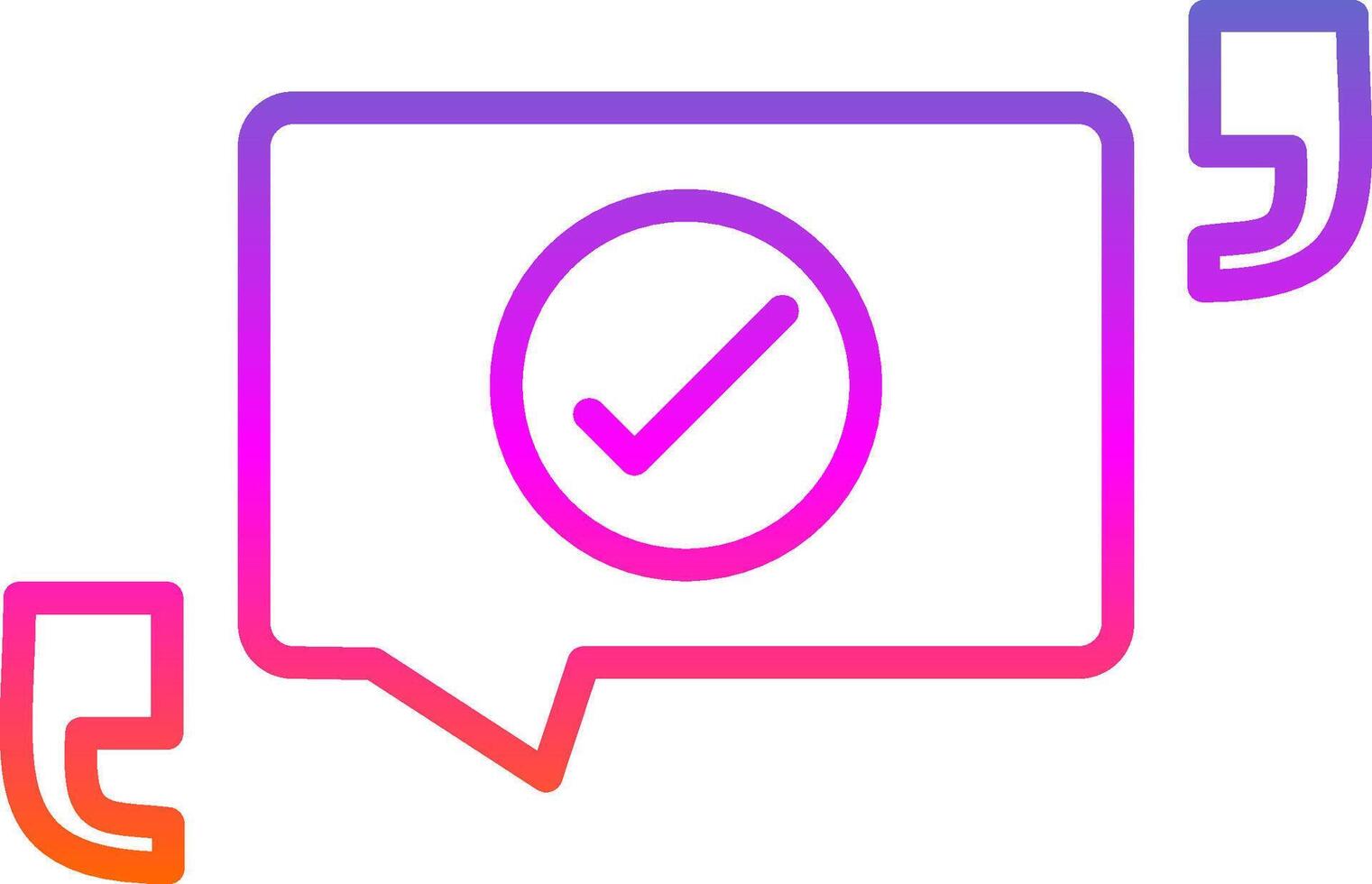 Quotation Line Gradient Icon Design vector