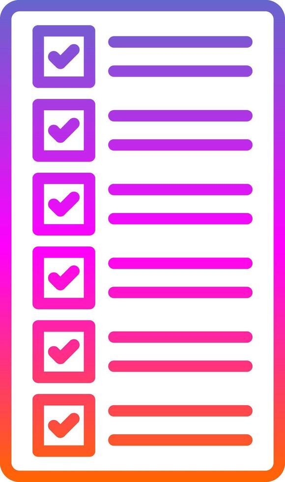List Line Gradient Icon Design vector