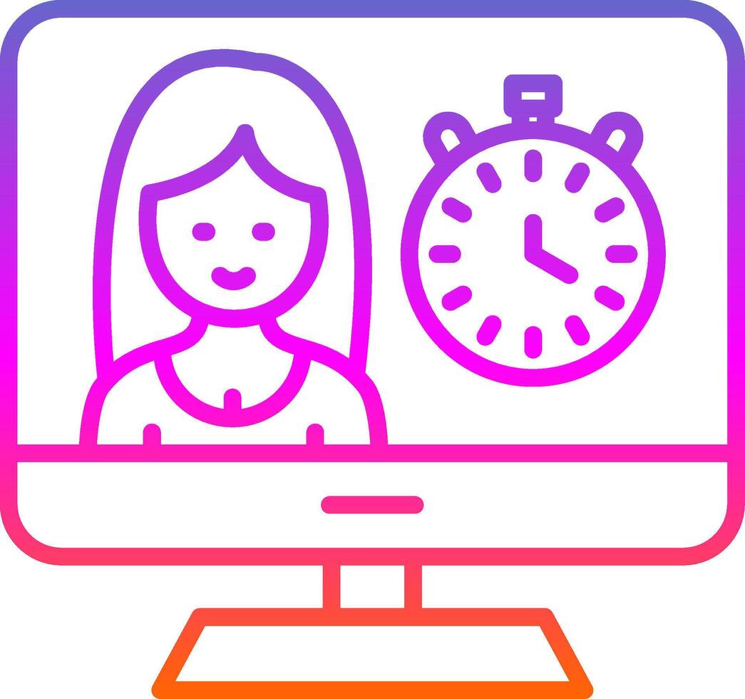 Timer Line Gradient Icon Design vector