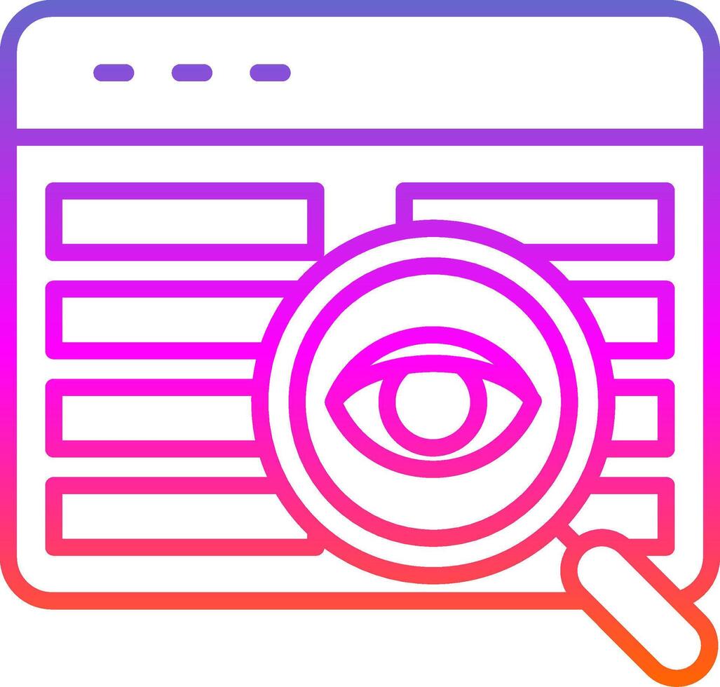 Code Review Line Gradient Icon Design vector