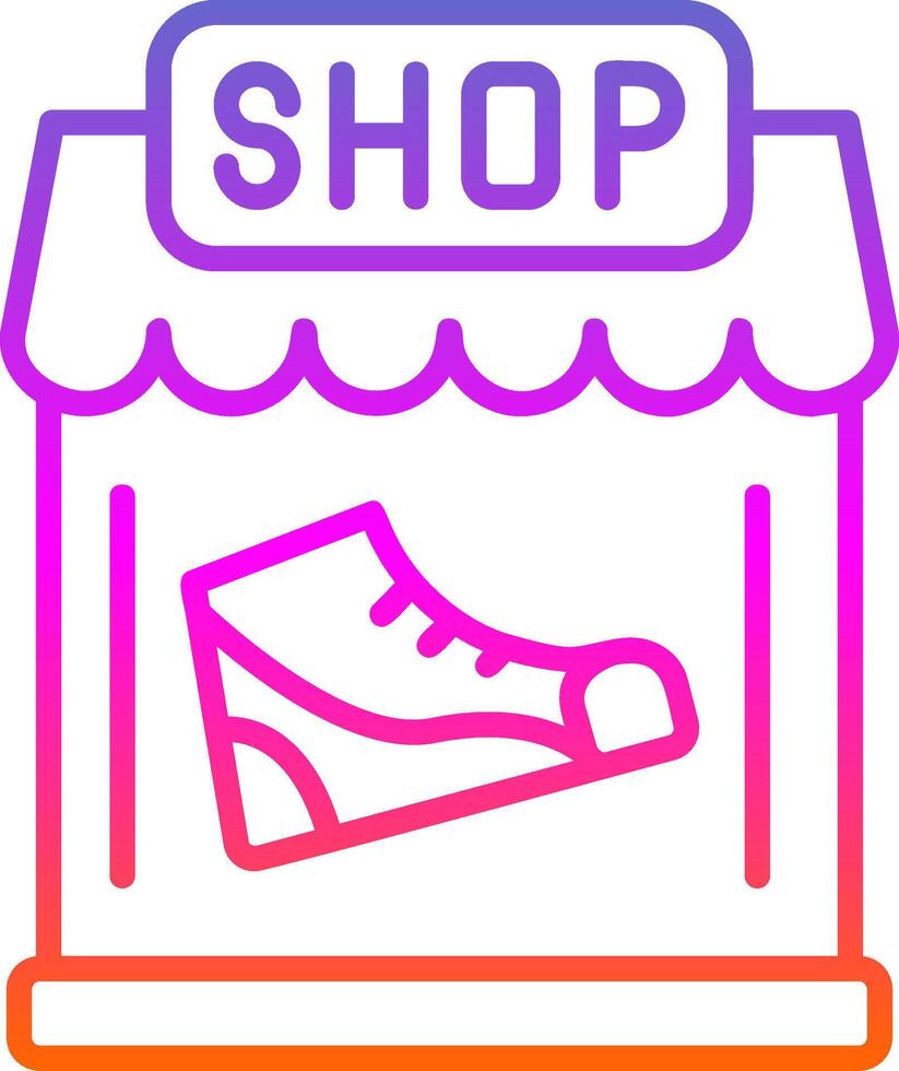 Shoe Shop Line Gradient Icon Design vector