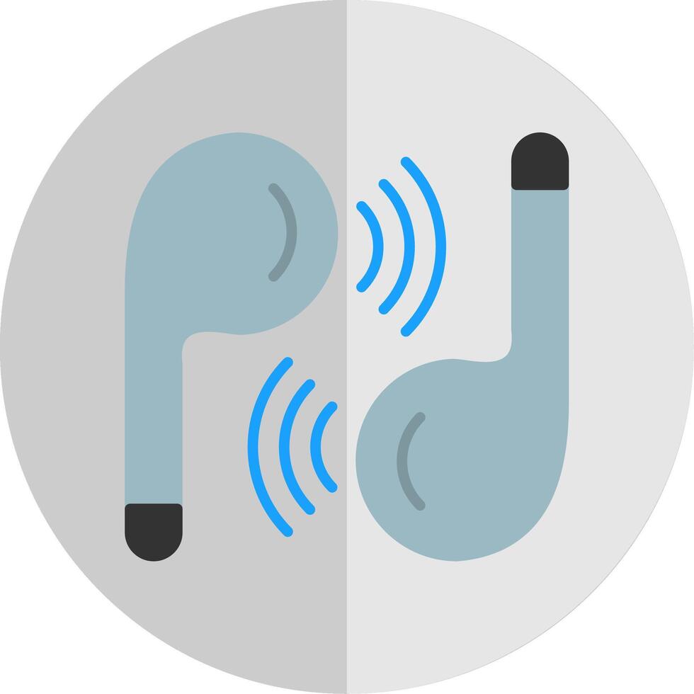 Earbuds Flat Scale Icon Design vector