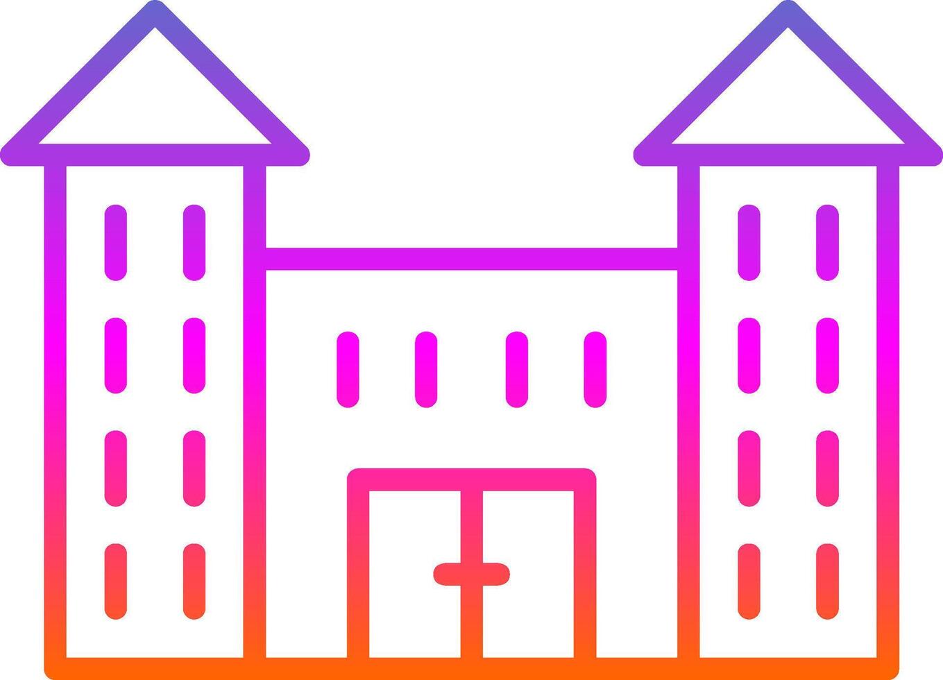 Victorian House Line Gradient Icon Design vector