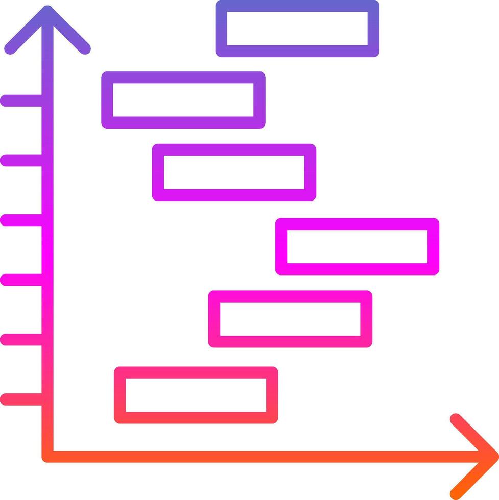 Gnatt Chart Line Gradient Icon Design vector