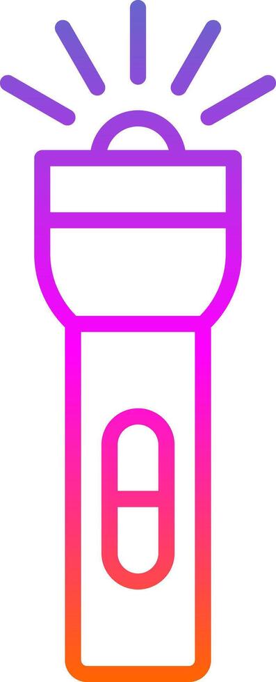 Flashlight Line Gradient Icon Design vector