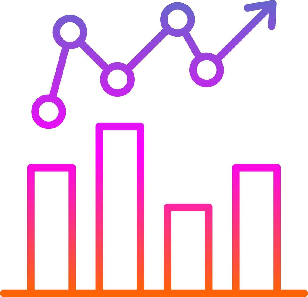 Bar Graph Line Gradient Icon Design vector