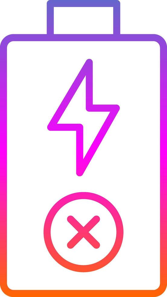 Empty Battery Line Gradient Icon Design vector