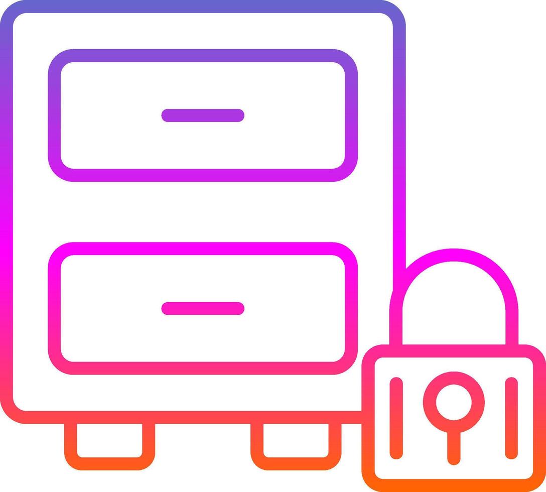 Filing Cabinet Line Gradient Icon Design vector