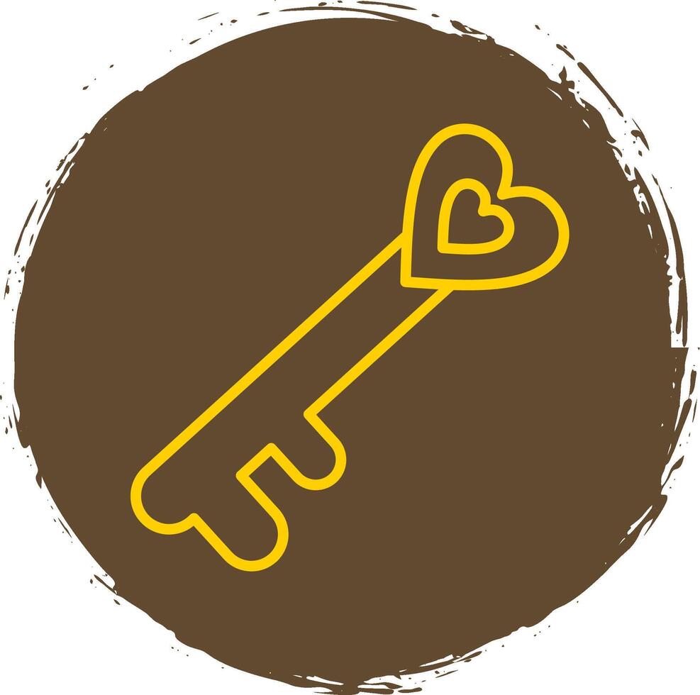 Old Key Line Gradient Icon Design vector