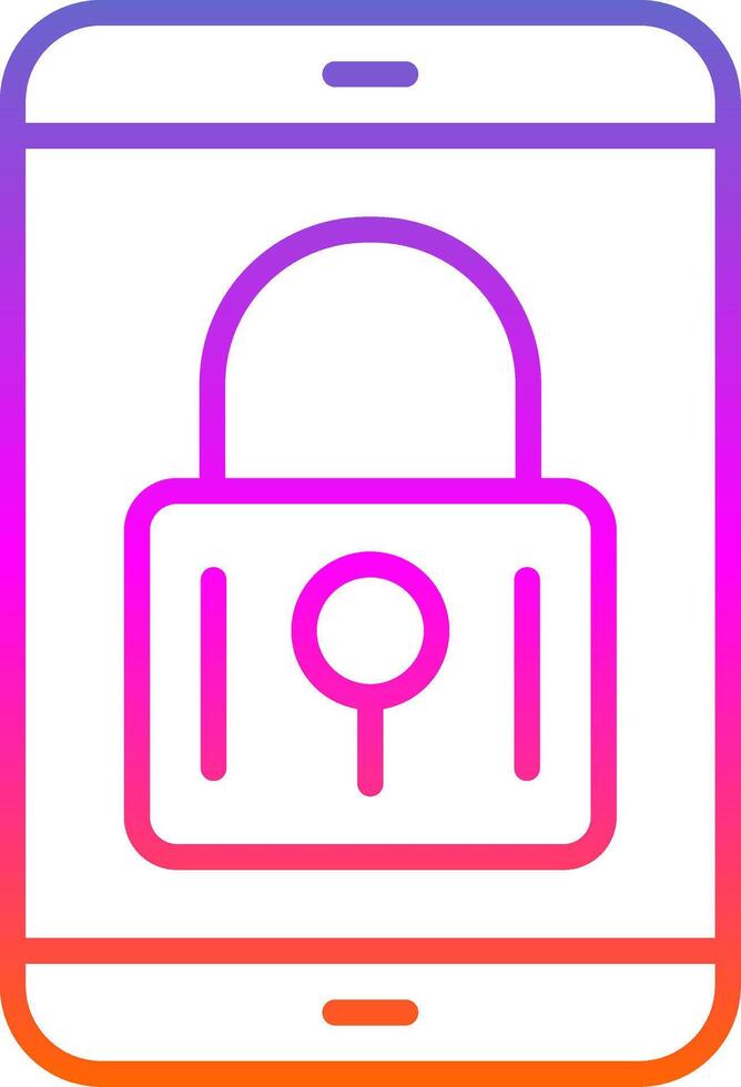 Mobile Security Line Gradient Icon Design vector