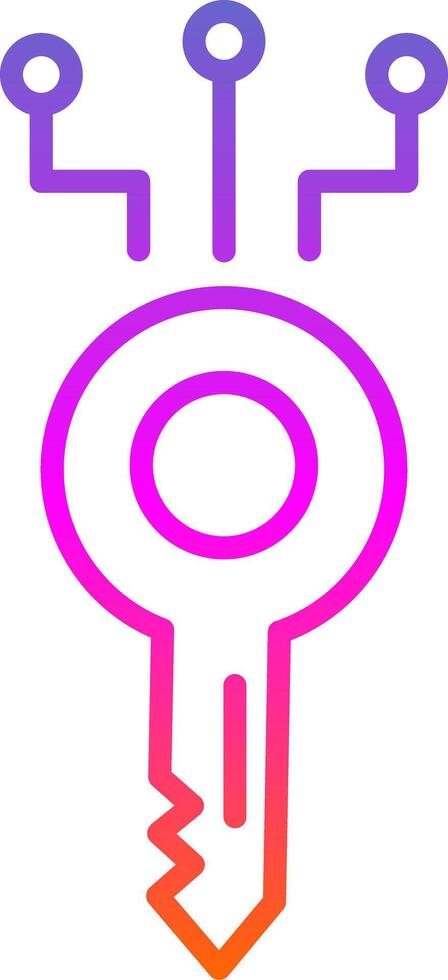 Digital Key Line Gradient Icon Design vector