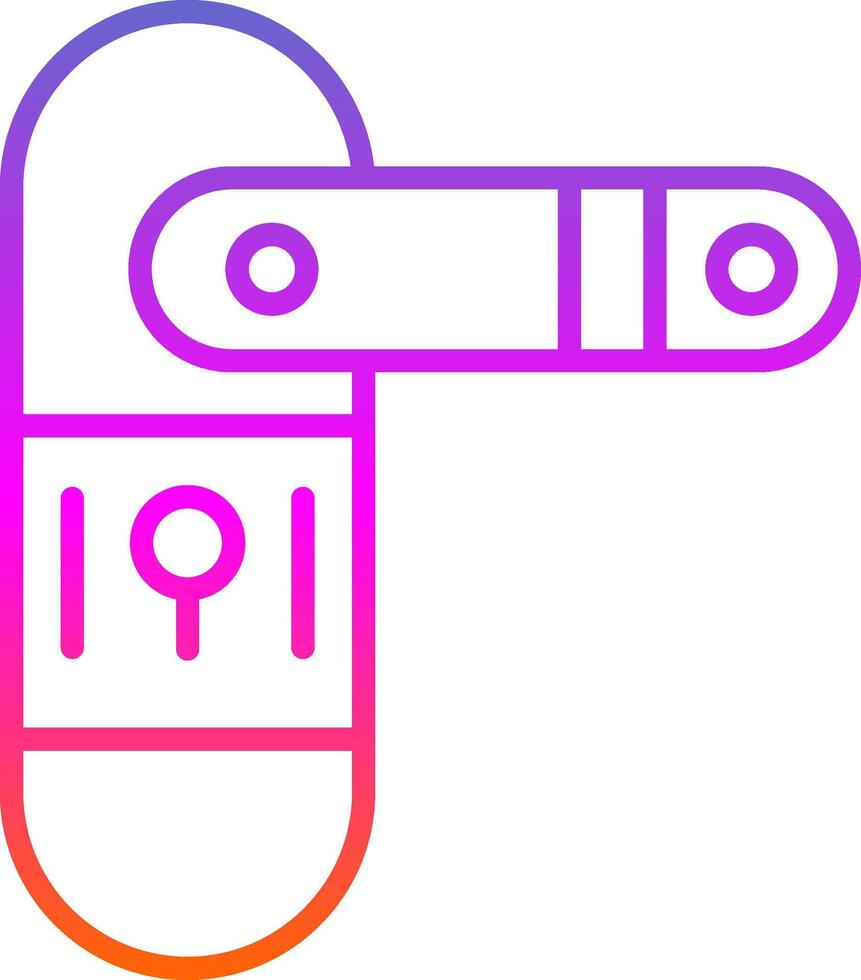 Door Lock Line Gradient Icon Design vector