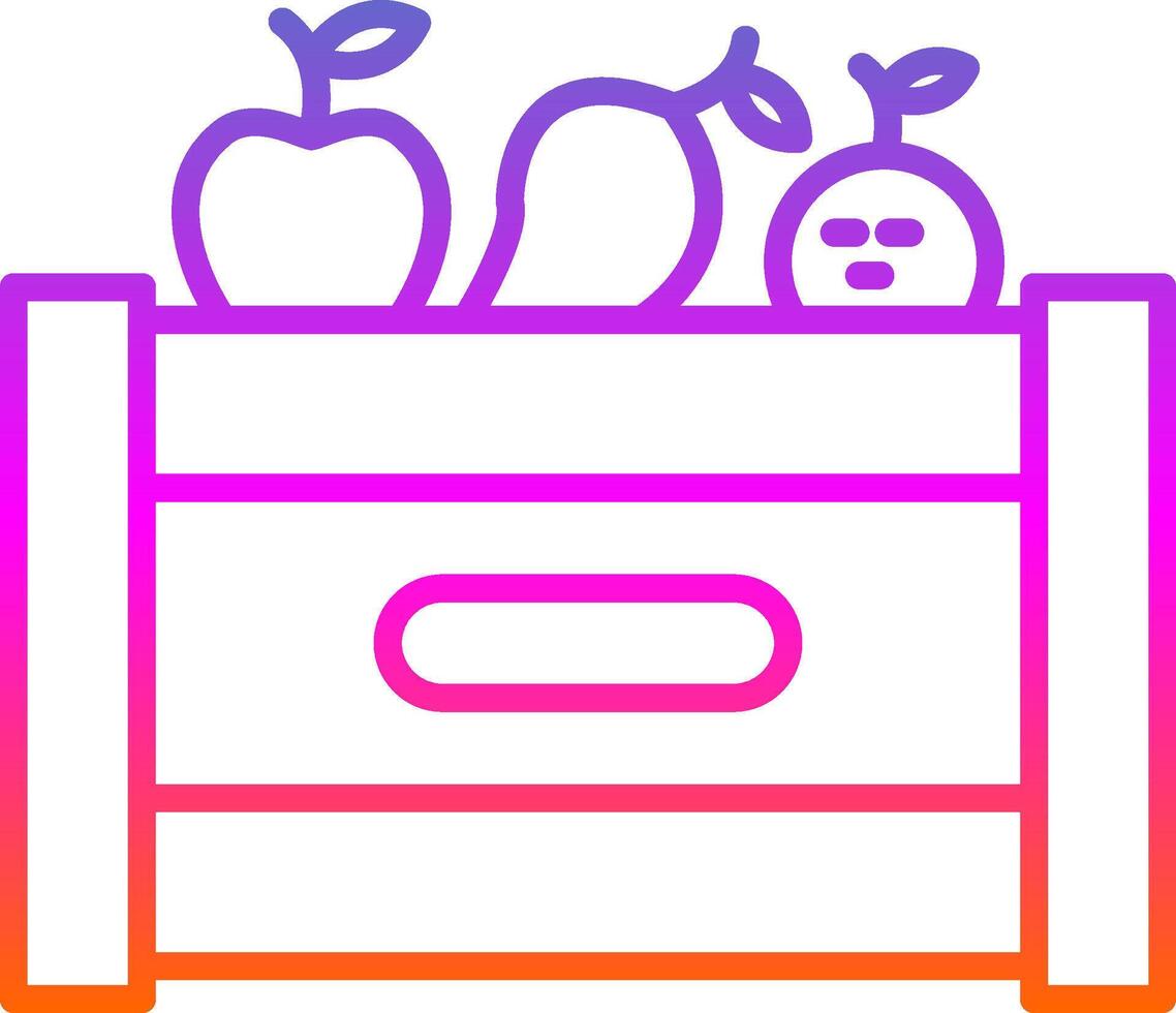 Fruit Box Line Gradient Icon Design vector