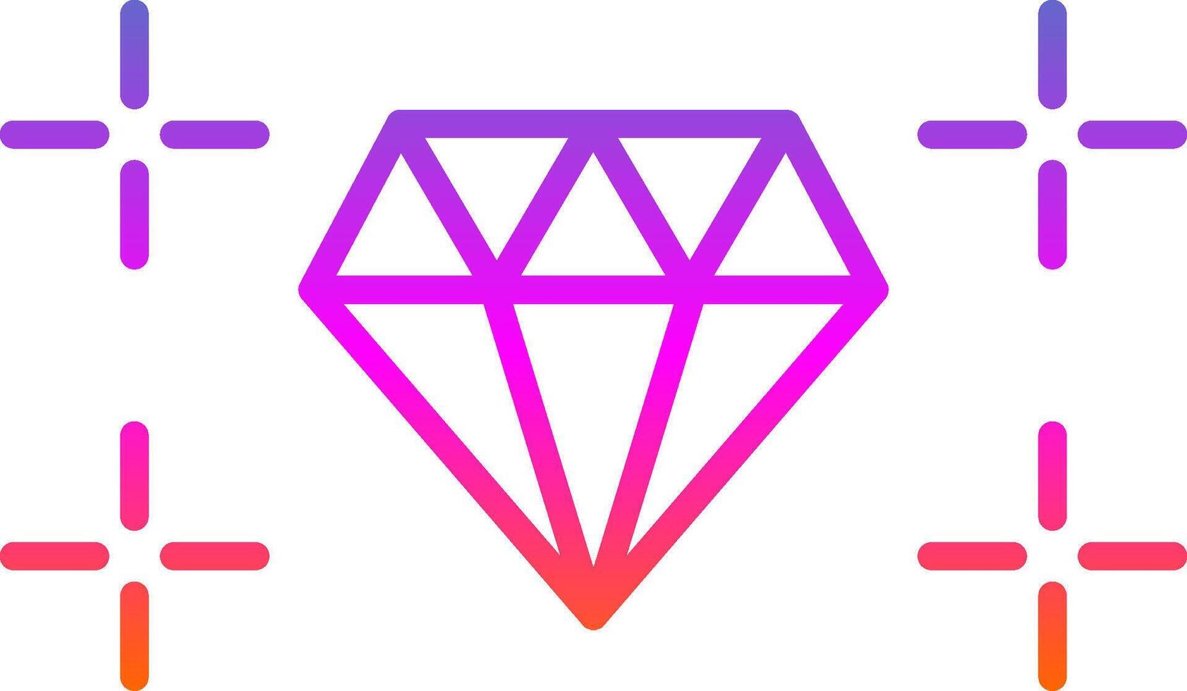 Diamond Line Gradient Icon Design vector