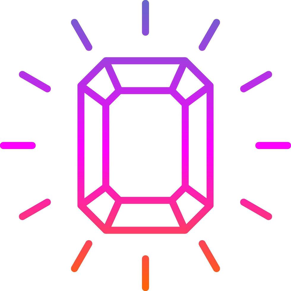 Gem Line Gradient Icon Design vector