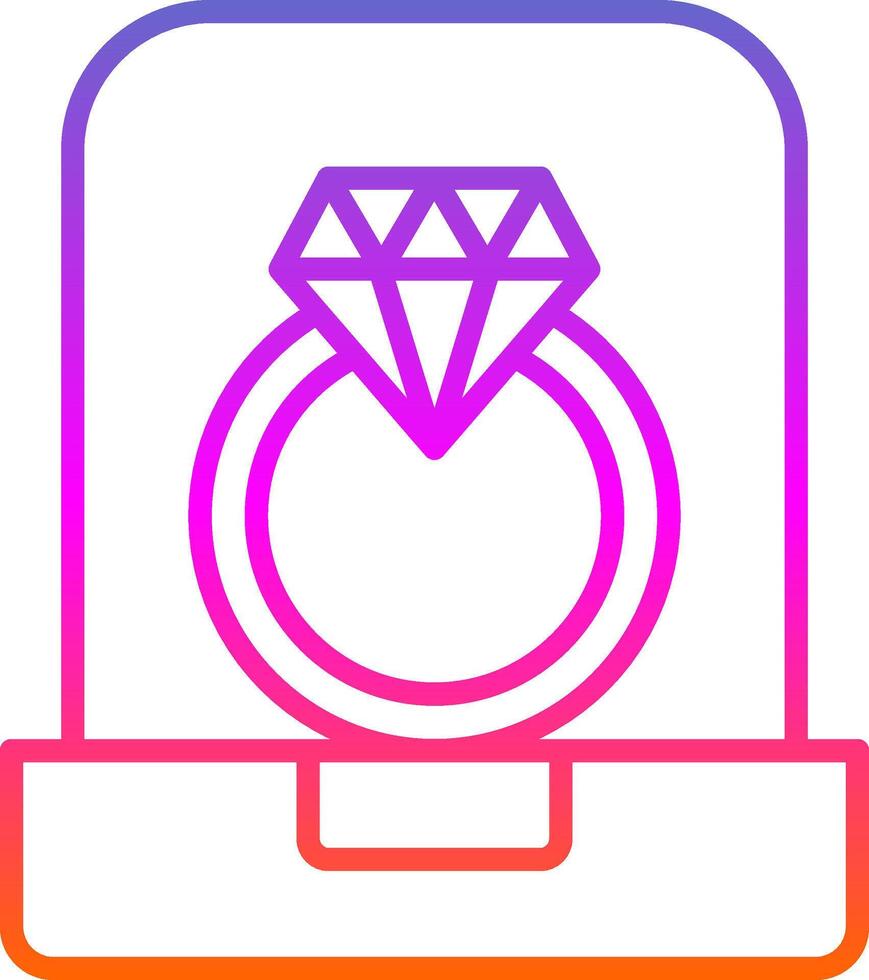 Diamond Ring Line Gradient Icon Design vector