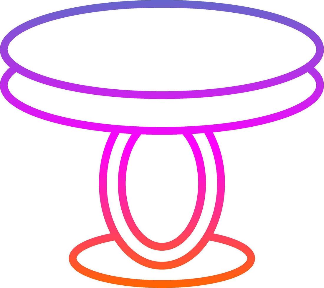 Dining Table Line Gradient Icon Design vector