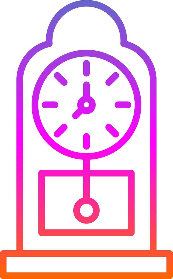 Grandfather Clock Line Gradient Icon Design vector