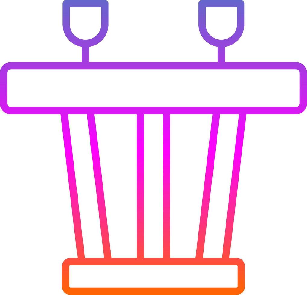 Dining Table Line Gradient Icon Design vector