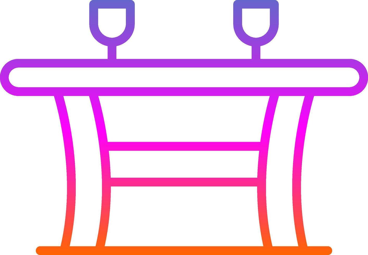Table Line Gradient Icon Design vector