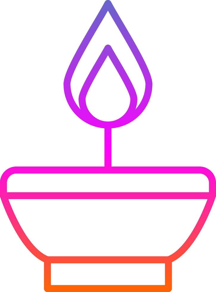 Oil Lamp Line Gradient Icon Design vector