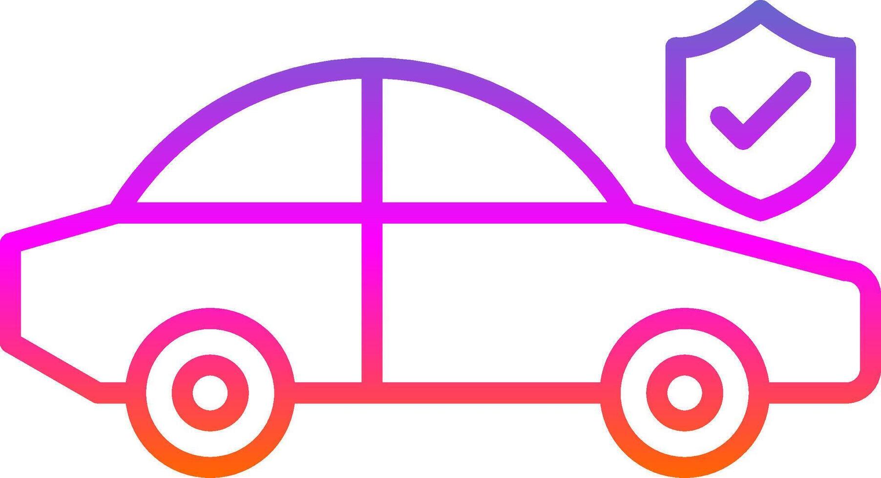 coche seguro línea degradado icono diseño vector