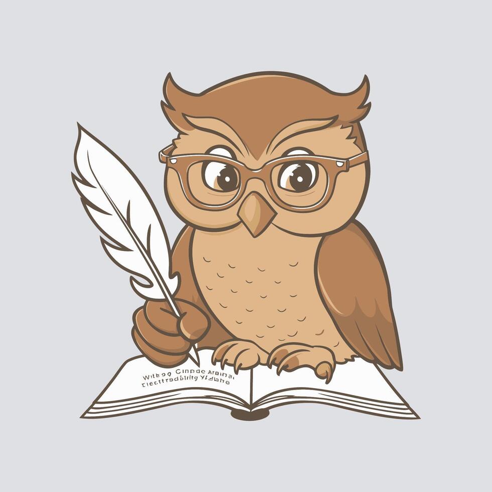 owl and book vector