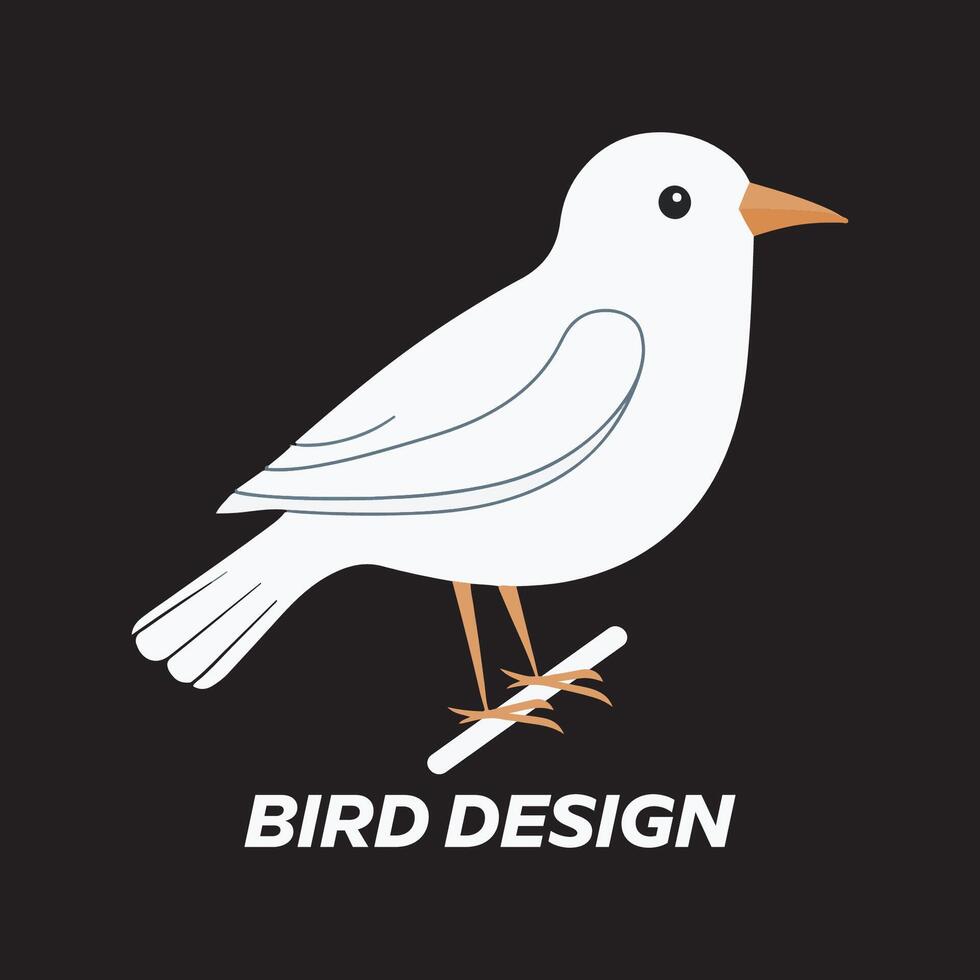 black and white bird vector