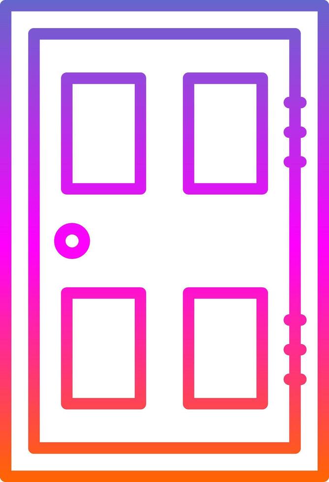 Door Line Gradient Icon Design vector