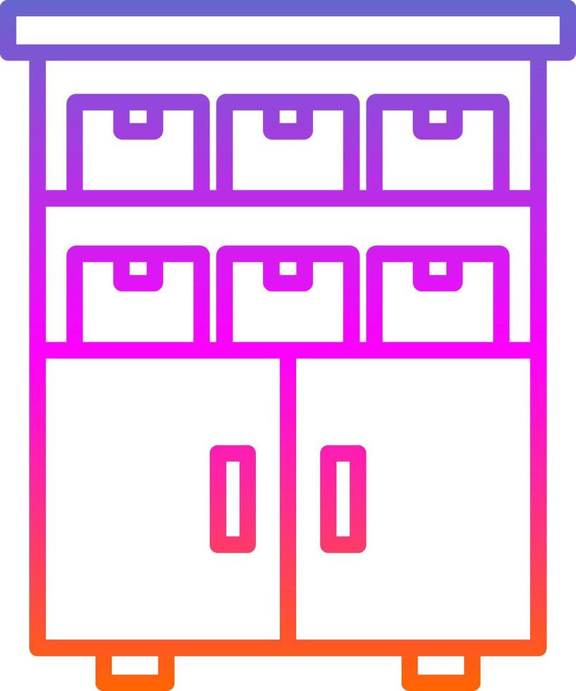 Shelves Line Gradient Icon Design vector
