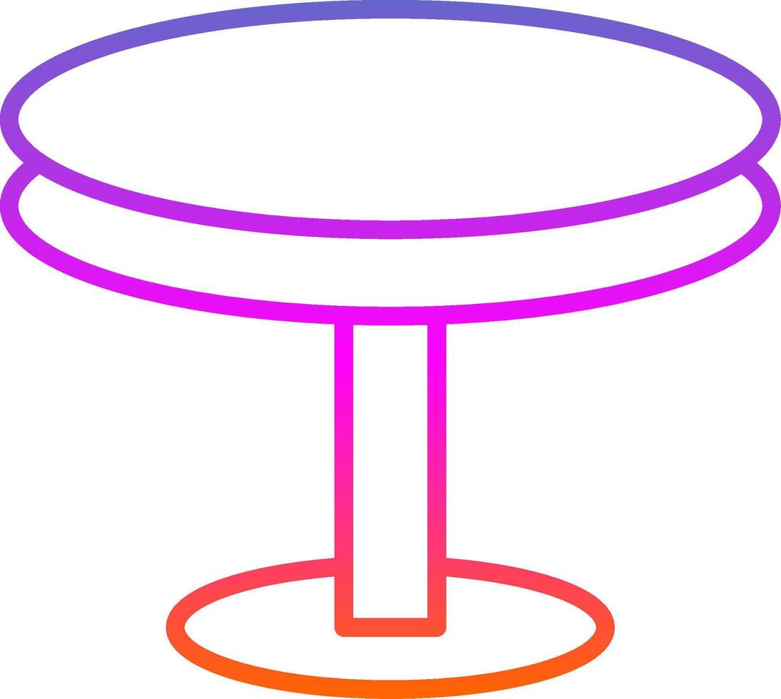 Round Table Line Gradient Icon Design vector