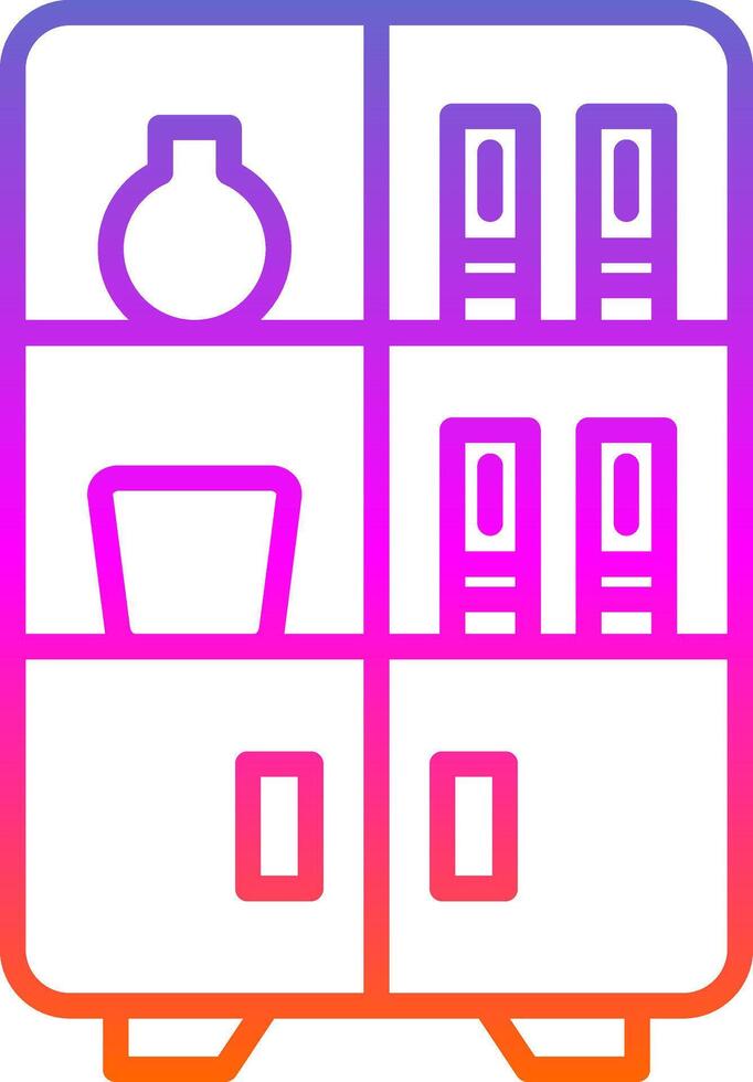 Display Case Line Gradient Icon Design vector