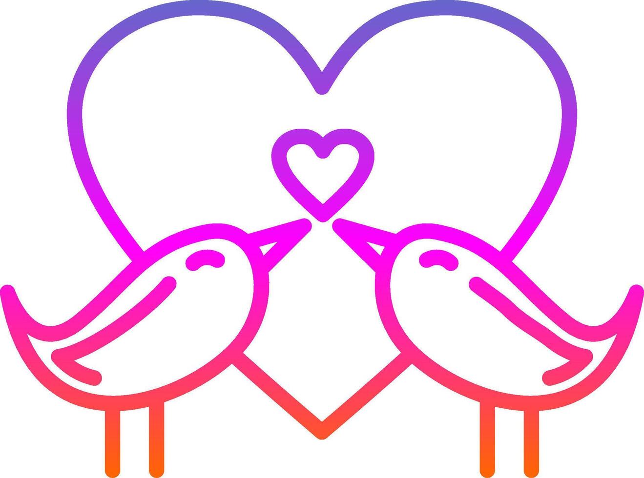 Love Birds Line Gradient Icon Design vector