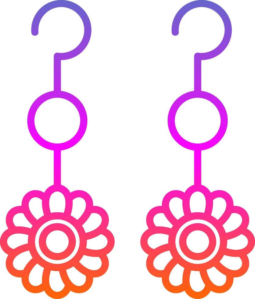 Earrings Line Gradient Icon Design vector