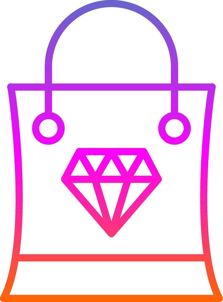 Shopping Bag Line Gradient Icon Design vector