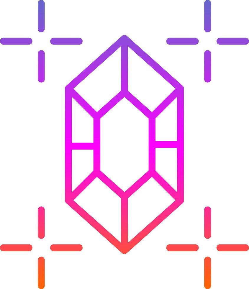 Gem Line Gradient Icon Design vector