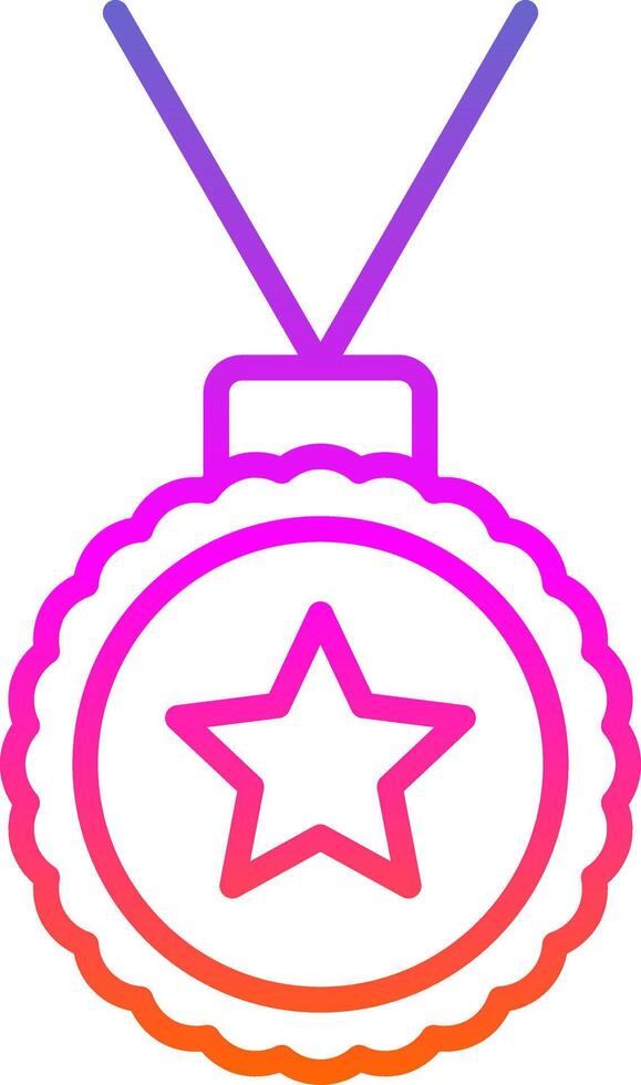 Medal Line Gradient Icon Design vector